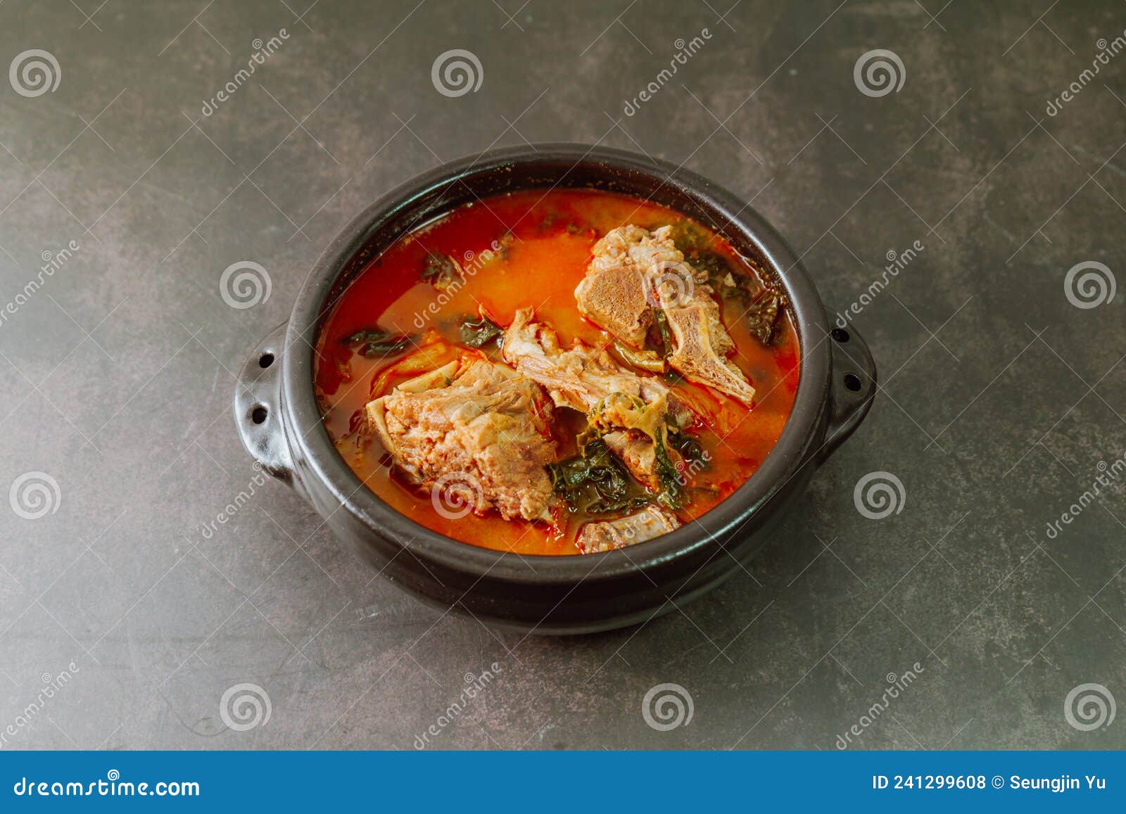 gamjatang, korean style pork back-bone stew